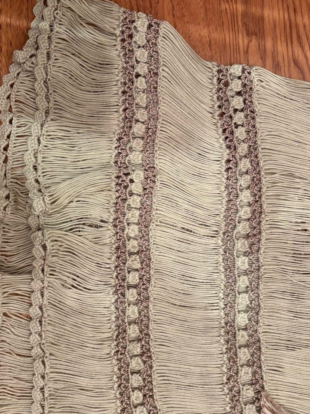 Crochet Tassel Mini Skirt - Beige - Picture 4 of 5